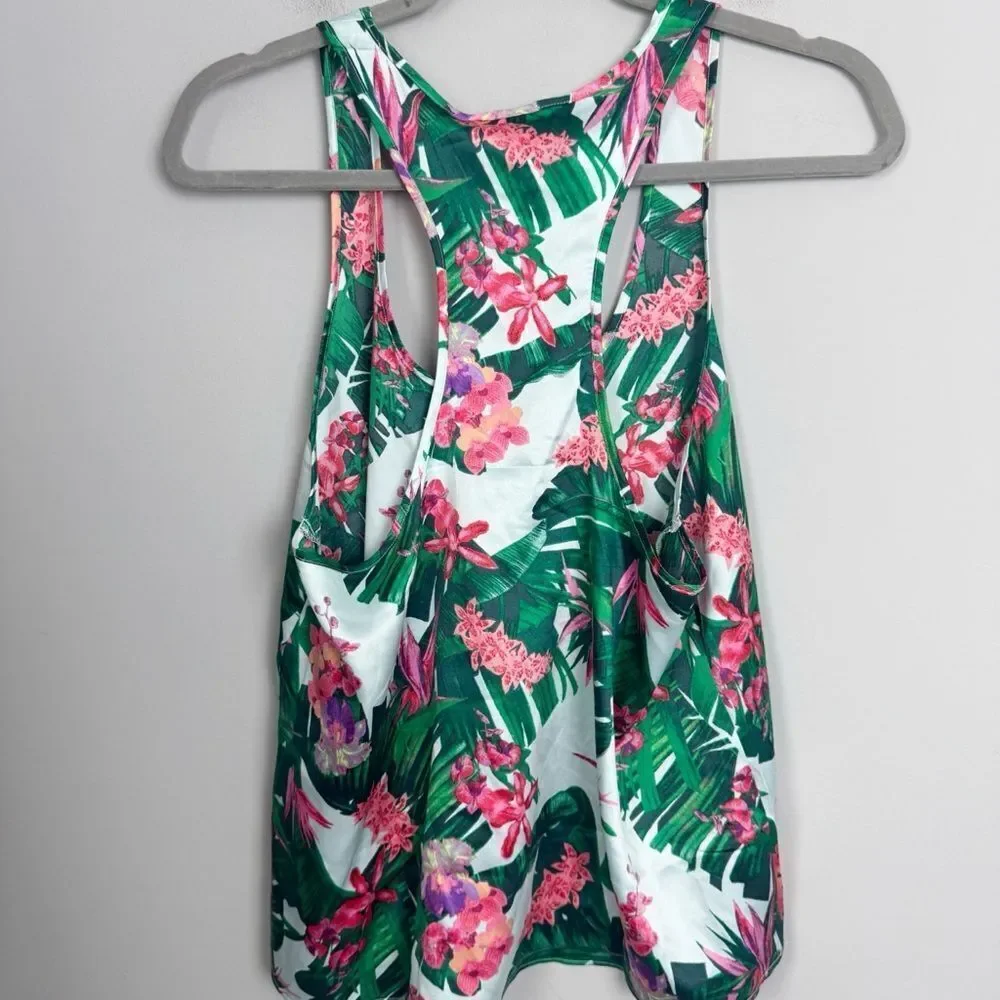 VICTORIA’S SECRET | NEW Tropical Floral Satin Look Sleep Tank Top Women’s Size M